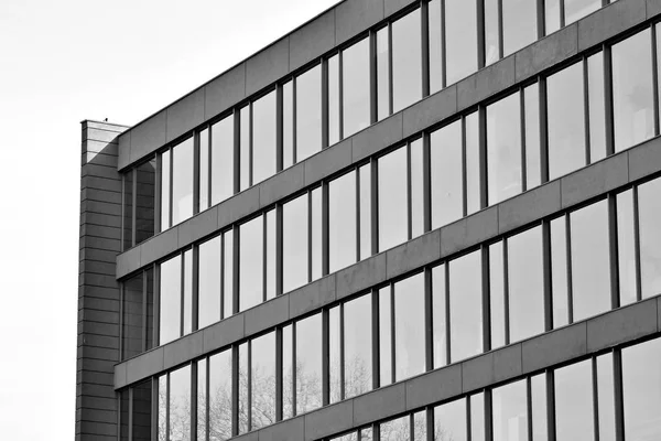 Paredes Vidro Edifício Escritório Contexto Negócios Preto Branco — Fotografia de Stock