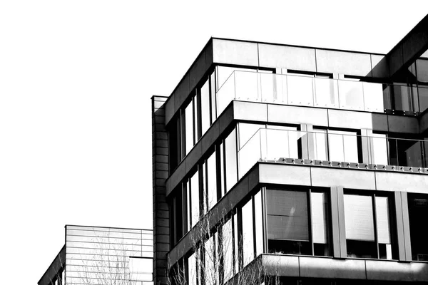 Glass Walls Office Building Business Background Black White — Stock Photo, Image