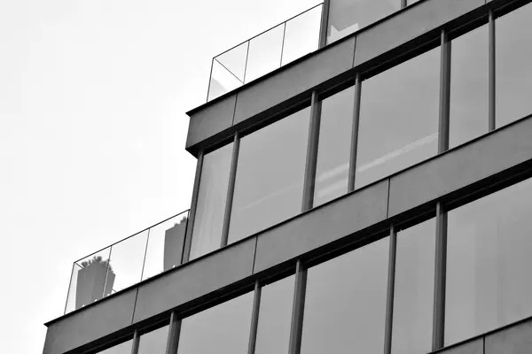 Glass Walls Office Building Business Background Black White — Stock Photo, Image