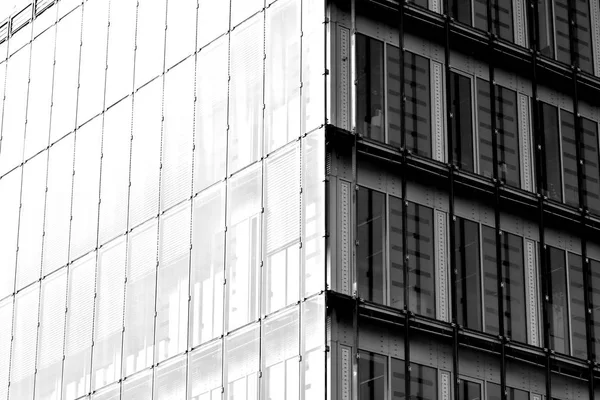 Las Paredes Cristal Del Edificio Oficinas Fondo Negocios Blanco Negro — Foto de Stock