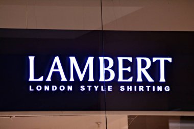 Varşova, Polonya. 16 Mart 2018. Lambert imzala. Şirket tabela Lambert.