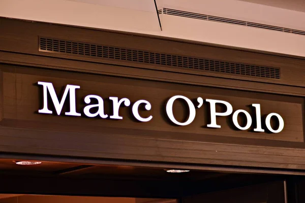 Warschau Polen März 2018 Zeichen Marc Polo Firmenschild Marc Polo — Stockfoto