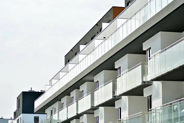Detalj Modern Lägenhetsbyggnad — Stockfoto
