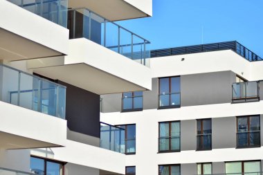 Details of apartments building with balconies. clipart