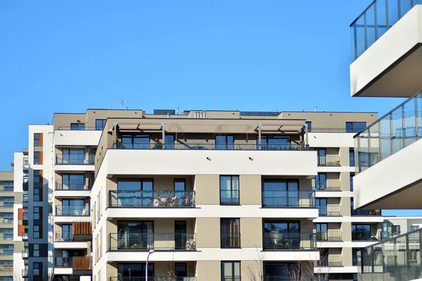 Detaljer För Lägenheter Med Balkonger — Stockfoto