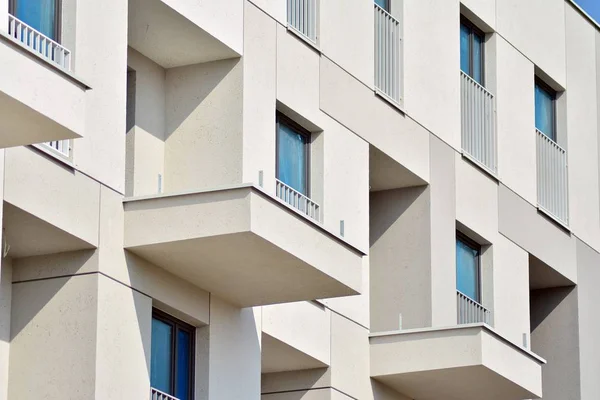 Detalhe Novo Edifício Apartamentos Moderno — Fotografia de Stock