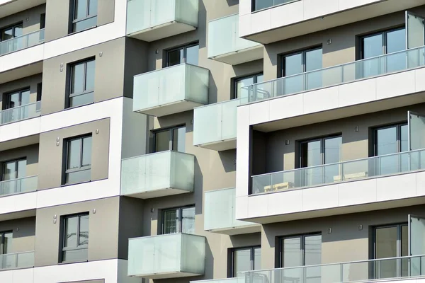 Detail Van Een Moderne Appartement Nieuwbouw — Stockfoto