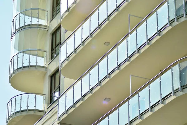 Detalhe Novo Edifício Apartamentos Moderno — Fotografia de Stock