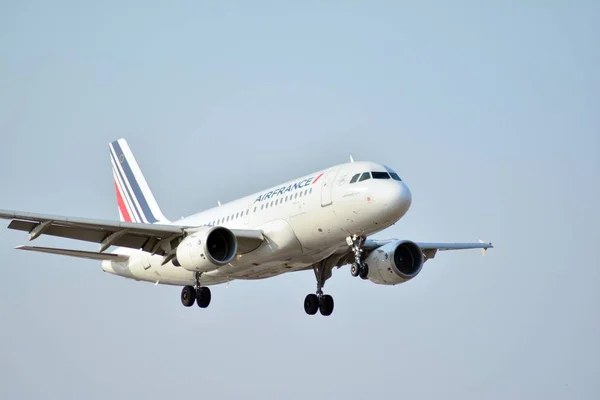 Varsovie Pologne Mars 2018 Avion Passager Air France Juste Avant — Photo