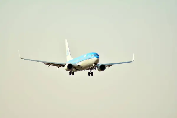 Warsaw Poland March 2018 Passenger Airplane Klm Just Landing Chopin — Stock Photo, Image