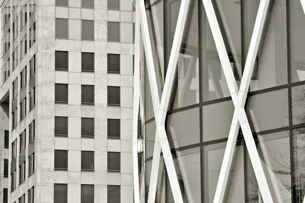 Moderno Edificio Oficinas Ciudad Exterior Blanco Negro —  Fotos de Stock