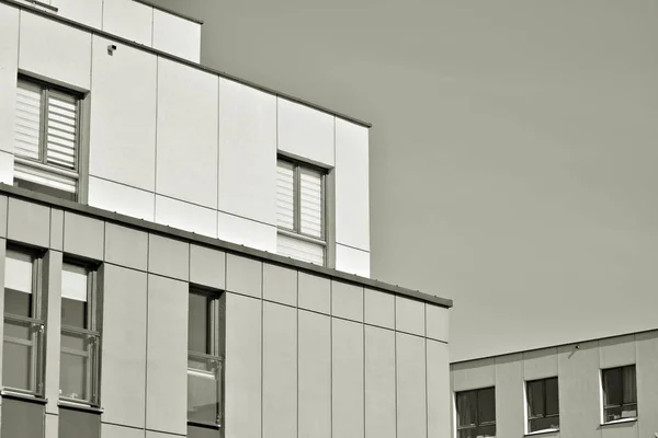 Moderno Edificio Uffici Della Città Esterno Bianco Nero — Foto Stock