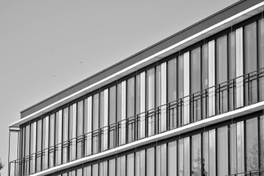 Modern şehir ofis binası dış. Siyah ve beyaz.