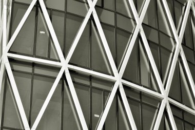 Modern şehir ofis binası dış. Siyah ve beyaz.