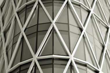 Modern şehir ofis binası dış. Siyah ve beyaz.