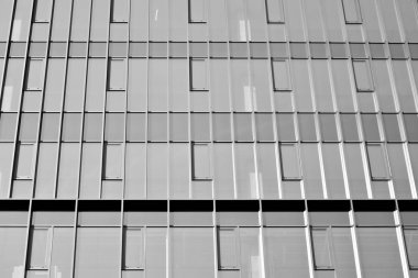 Modern şehir ofis binası dış. Siyah ve beyaz.