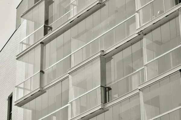 Facade Modern Apartment Building Black White — Stock Photo, Image