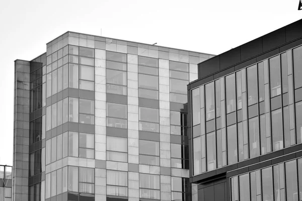 Modern City Office Building Exterior Black White — Stock Photo, Image