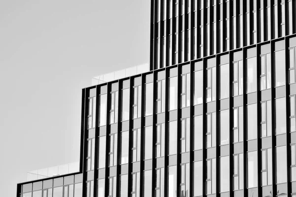 Modern City Office Building Exterior Black White — Stock Photo, Image