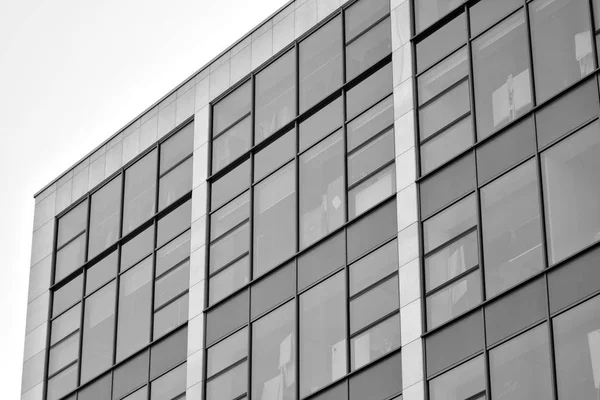 Modern City Office Building Exterior Black White — Stock Photo, Image