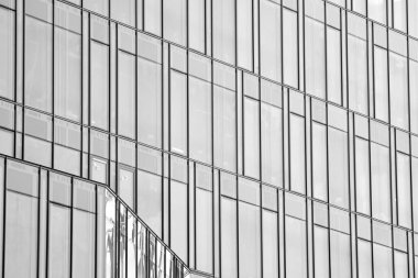 Modern şehir ofis binası dış. Siyah ve beyaz.