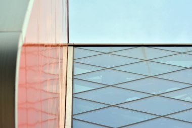 Modern mimarisi, cam ve çelik. Soyut mimari tasarım. 