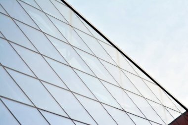 Modern mimarisi, cam ve çelik. Soyut mimari tasarım. 