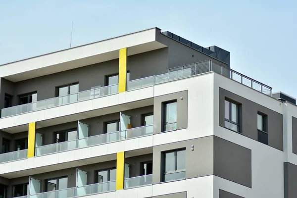 Detail Van Een Moderne Appartement Nieuwbouw — Stockfoto