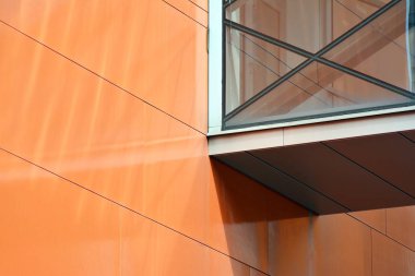 Modern mimarisi, cam ve çelik. Soyut mimari tasarım. 