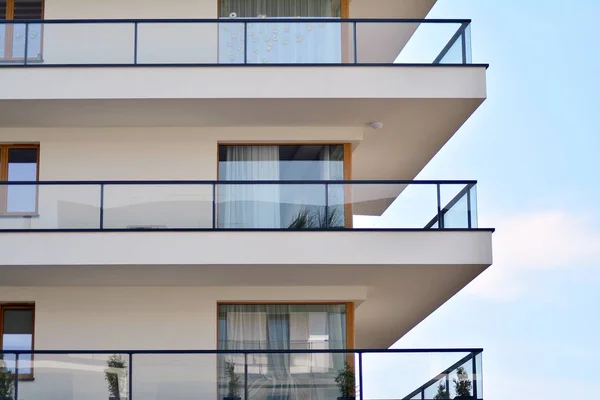Detail new modern apartment building Detail new modern apartment building