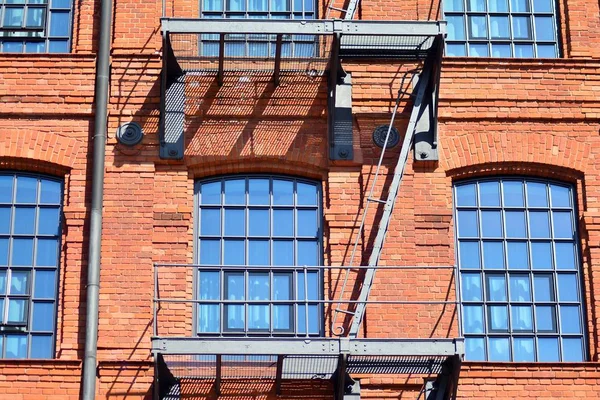 Wiederbelebte Gebäude Aus Rotem Backstein — Stockfoto