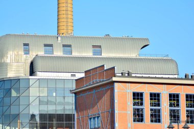 Modern mimarisi, cam ve çelik. Soyut mimari tasarım.