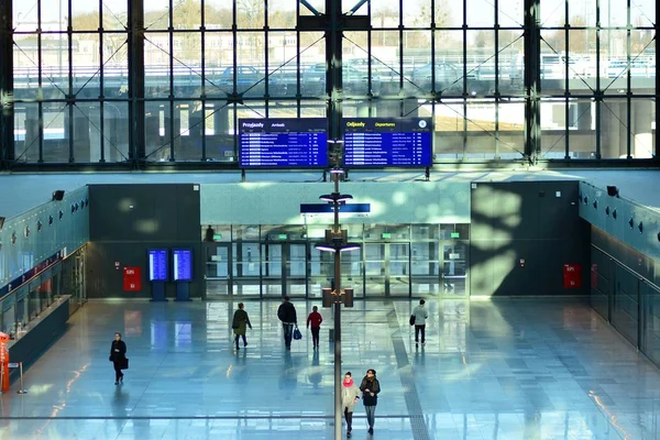 Lodz Polen April 2018 Bahnhofsinnenraum Lodz Fabryczna Bahnhof — Stockfoto