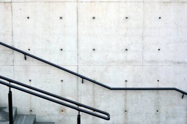 Taş ve beton merdiven. modern mimari detay