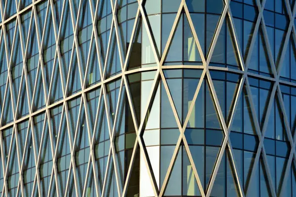 Fachada Vidro Estrutural Edifício Escritórios Moderno — Fotografia de Stock