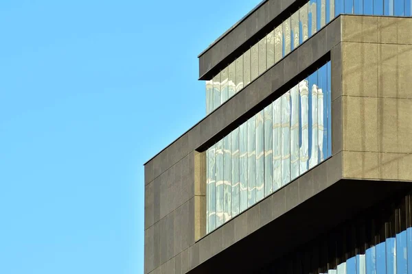 Fondo Abstracto Urbano Detalle Fachada Vidrio Moderno Edificio Oficinas — Foto de Stock