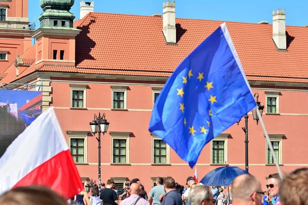 Warsaw Polans 2018 自由の 極行進 政府を非難する民主主義の浸食 — ストック写真