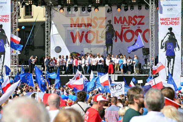 Warsaw Polans Mayıs 2018 Özgürlük Mart Demokrasi Aşındırıyor Polonyalılar Hükümet — Stok fotoğraf