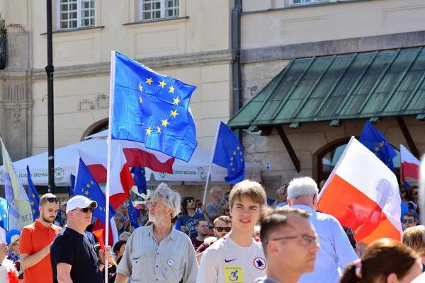 Warsaw Polans May 2018 Freedom March Poles March Denounce Government — Stock Photo, Image