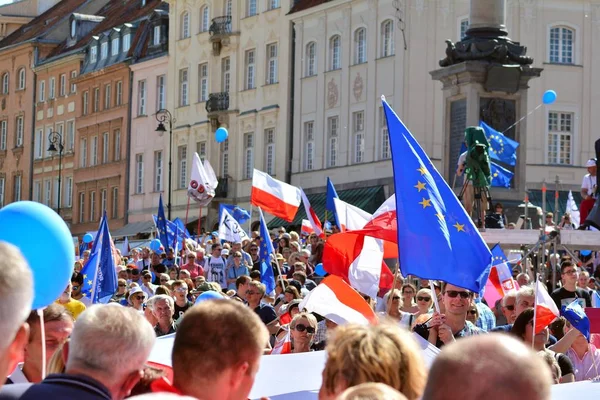 Warsaw Polans Mayıs 2018 Özgürlük Mart Demokrasi Aşındırıyor Polonyalılar Hükümet — Stok fotoğraf