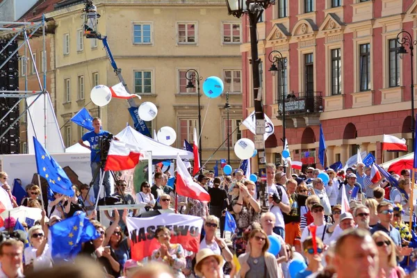 Warsaw Polans Maja 2018 Marsz Wolności Polaków Marca Wypowiedzieć Rząd — Zdjęcie stockowe