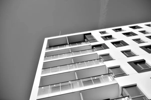 Contemporary Apartment Building Generic Residential Architecture Black White — Stock Photo, Image