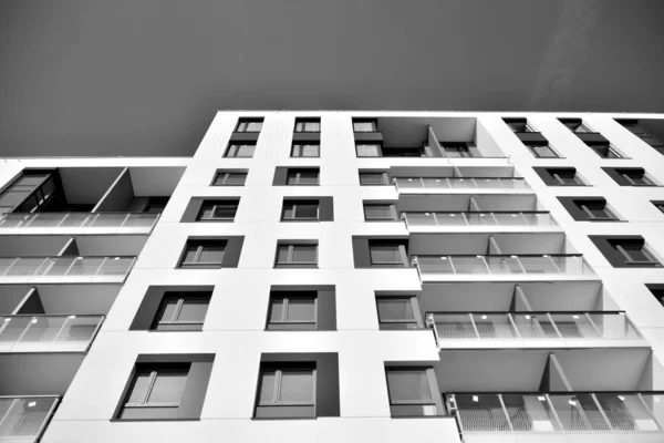 Современный Жилой Дом Общая Жилая Архитектура Черное Белое — стоковое фото