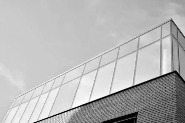 Cortina Muraria Vetro Tonico Costruzioni Acciaio Sotto Cielo Frammento Edificio — Foto Stock
