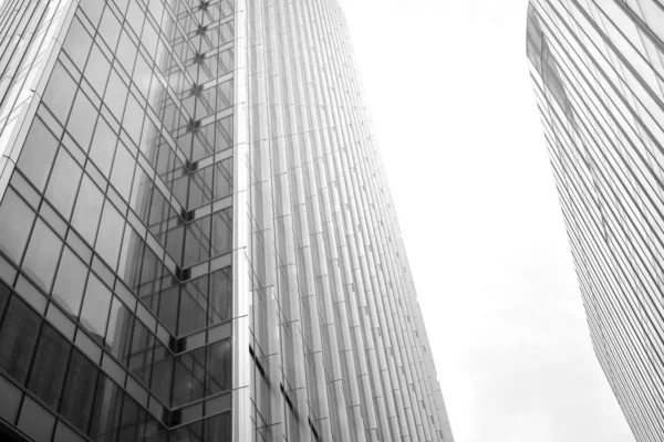 Vista Abstracta Rascacielos Con Luz Solar Blanco Negro — Foto de Stock