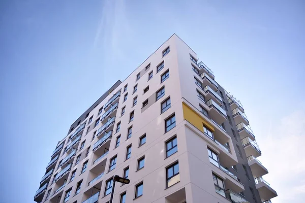 Detail Van Moderne Flat Appartement Gebouw Exterieur Fragment Van Nieuw — Stockfoto