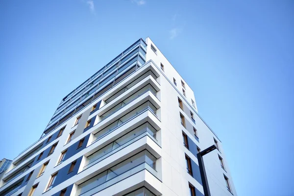 Fragment Appartement Résidentiel Moderne Avec Des Immeubles Plats Extérieurs Détail — Photo