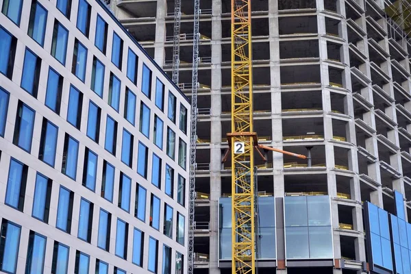 Nouveau Gratte Ciel Bureau Moderne Construction Dans Une Ville Bâtiment — Photo