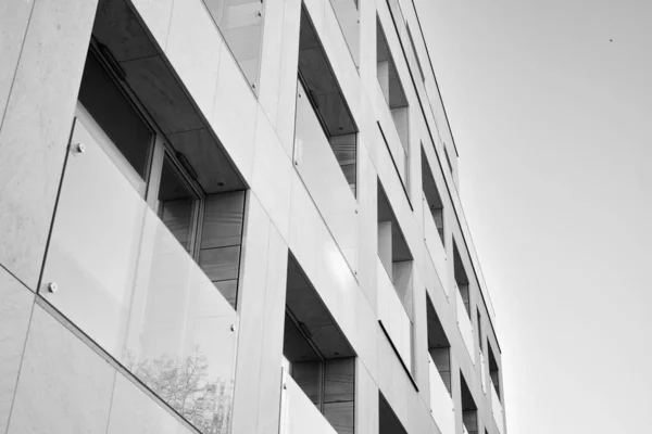 Detalhe Apartamento Residencial Moderno Edifício Exterior Fragmento Nova Casa Luxo — Fotografia de Stock