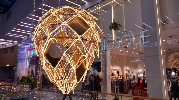 Varsóvia Polónia Dezembro 2019 Decoração Natal Galeria Mlociny Shopping — Fotografia de Stock